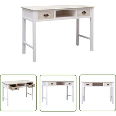 The Living Store Table console 110x45x76 cm bois - Table Basse - Meuble TV - Table D'appoint - Table Console - Mobilier Intérieur