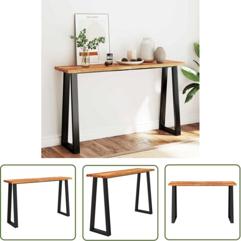 The Living Store Table console à live edge 140x40x80 cm bois d'acacia solide - Table Basse - Table D'appoint - Acacia Massif - Meuble Design - Décoration Intérieure