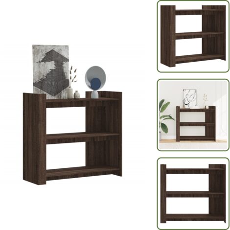The Living Store Table console chêne marron 100x35x90 cm bois d'ingénierie - Table Basse - Meuble D'entrée - Table D'appoint - Table Console - Étagère Murale