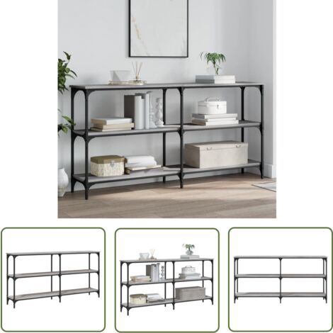The Living Store Table console sonoma gris 150x29x75 cm bois d'ingénierie - Table Basse - Table D'appoint - Meuble D'entrée - Table Console - Mobilier Moderne