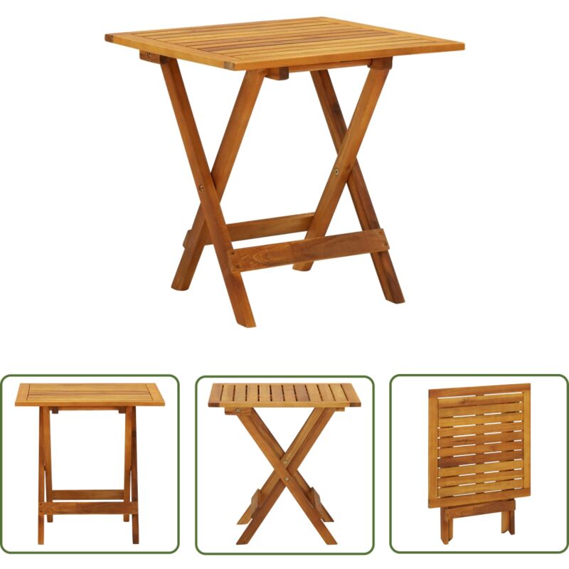 The Living Store - Table de bistro 46x46x47 cm Bois d'acacia massif - Table Basse - Table De Jardin - Table D'appoint - Acacia Massif - Mobilier De