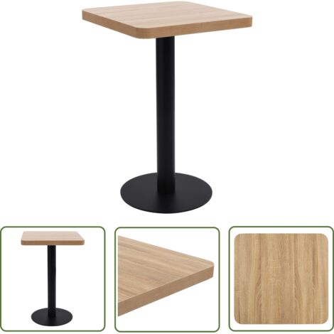 The Living Store Table de bistro marron clair 50x50 cm MDF - Table Bistrot - Table Ronde - Table Pour Deux - Mobilier Extérieur - Décoration Intérieure