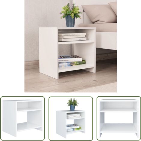 The Living Store Table de chevet Blanc 40x30x40 cm Bois d'ingénierie - Table De Chevet - Meuble De Chambre - Commode - Table Nuit - Rangement