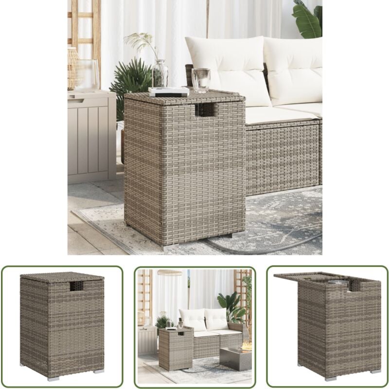 The Living Store - Table de couverture de bouteille de propane gris 40x40x60 cm - Table De Jardin - Mobilier De Jardin - Table De Propane - Rangement
