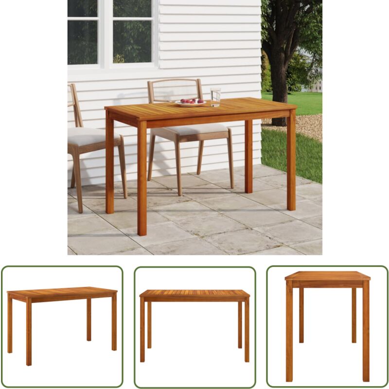 The Living Store - Table de jardin 110x55x67 cm Bois d'acacia solide - Table De Jardin - Table Extérieure - Acacia - Meubles De Jardin - Table Basse