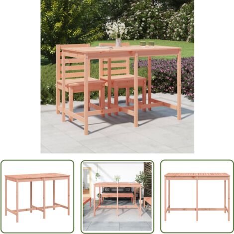 The Living Store Table de jardin 159,5x82,5x110 cm bois massif de douglas - Table De Jardin - Table Extérieure - Mobilier De Jardin - Table En Bois - Table Douglas