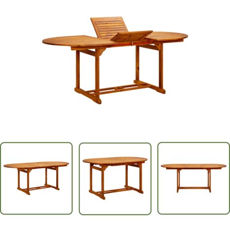 The Living Store Table de jardin 200x100x75 cm Bois d'acacia massif - Table De Jardin - Table Extérieure - Acacia Massif - Mobilier De Jardin - Table À Manger