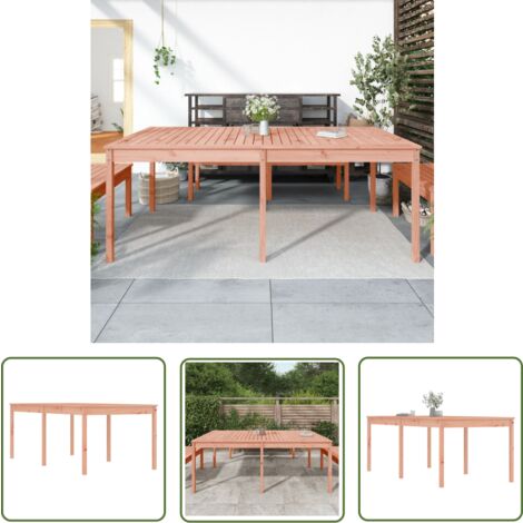 The Living Store Table de jardin 203,5x100x76 cm bois massif de douglas - Table De Jardin - Table Extérieure - Table En Bois - Table De Terrasse - Meuble De Jardin