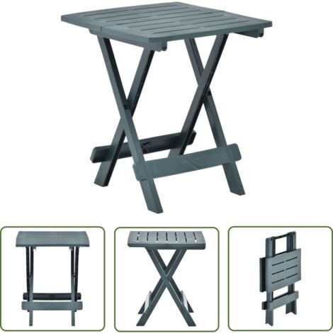 The Living Store Table pliable de jardin vert 45x43x50 cm plastique - Table De Jardin - Table Pliante - Mobilier De Jardin - Table Extérieure - Table Bistrot