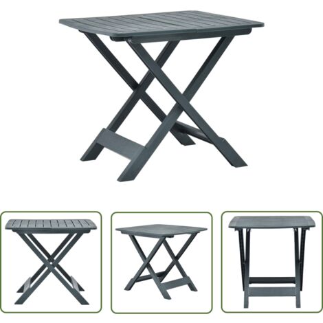 The Living Store Table pliable de jardin Vert 79x72x70 cm Plastique - Table De Jardin - Table Pliante - Mobilier De Jardin - Table Bistrot - Table Extérieure