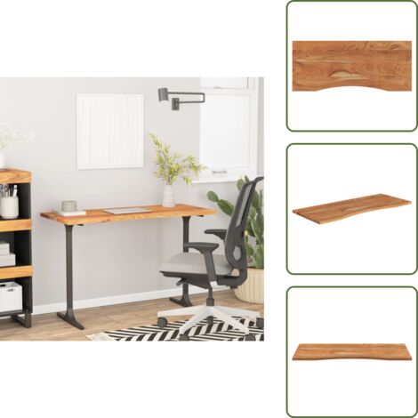 The Living Store Tablero de escritorio rectangular madera acacia 120x50x2,5 cm - Mesa de madera