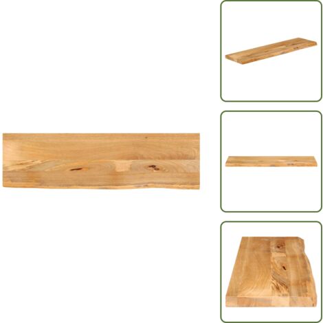 The Living Store Tablero de mesa borde natural madera maciza mango 120x40x3,8 cm - Madera de mango