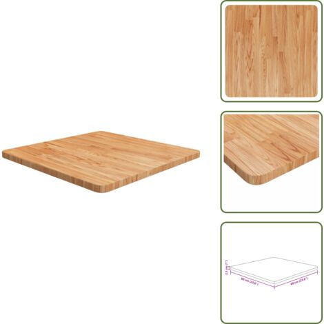 The Living Store Tablero de mesa cuadrada madera roble marrón claro 60x60x2,5 cm - Mesa cuadrada