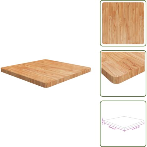 The Living Store Tablero de mesa cuadrada madera roble marrón claro 70x70x4 cm - Mesa cuadrada