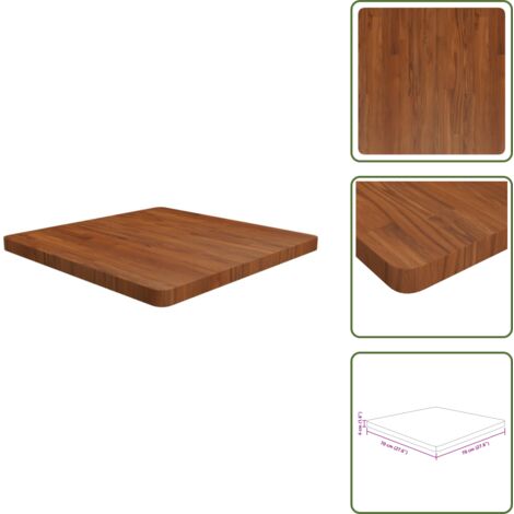 The Living Store Tablero de mesa cuadrada madera roble marrón oscuro 70x70x4 cm - Madera roble