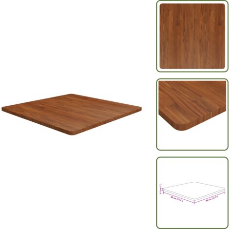 The Living Store Tablero de mesa cuadrada madera roble marrón oscuro 80x80x2,5cm - Mesa cuadrada