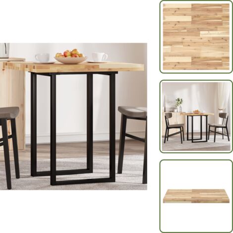 The Living Store Tablero de mesa cuadrado madera maciza acacia 70x70x4 cm - Mesa de madera