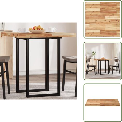 The Living Store Tablero de mesa cuadrado madera maciza acacia 70x70x4 cm - Mesa de madera