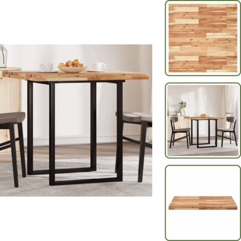 The Living Store Tablero de mesa cuadrado madera maciza acacia 80x80x4 cm - Mesa de madera