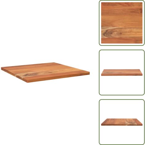The Living Store Tablero de mesa cuadrado madera maciza de acacia 50x50x2,5 cm - Mesa cuadrada