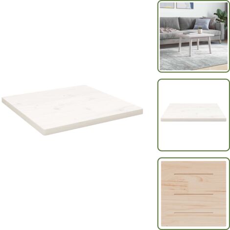 The Living Store Tablero de mesa cuadrado madera maciza pino blanco 50x50x2,5 cm - Mesa cuadrada