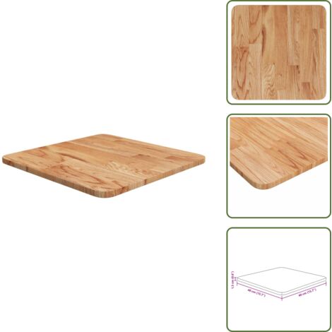 The Living Store Tablero de mesa cuadrado madera roble marrón claro 40x40x1,5 cm - Mesa cuadrada