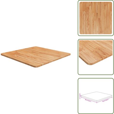 The Living Store Tablero de mesa cuadrado madera roble marrón claro 60x60x1,5 cm - Mesa cuadrada