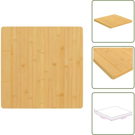 The Living Store Tablero de mesa de bambú 40x40x2,5 cm - Mesa de centro