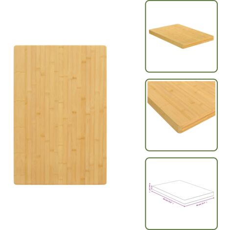 The Living Store Tablero de mesa de bambú 40x60x4 cm - Mesa de centro