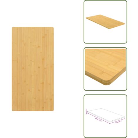 The Living Store Tablero de mesa de bambú 50x100x1,5 cm - Mesa de centro
