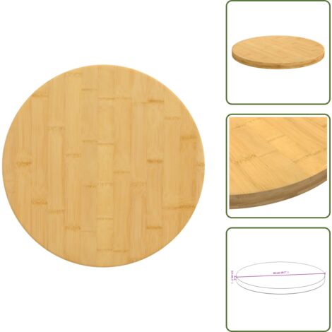 The Living Store Tablero de mesa de bambú Ø50x2,5 cm - Mesa de centro