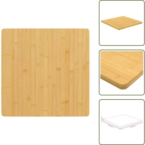 The Living Store Tablero de mesa de bambú 50x50x1,5 cm - Mesa de centro