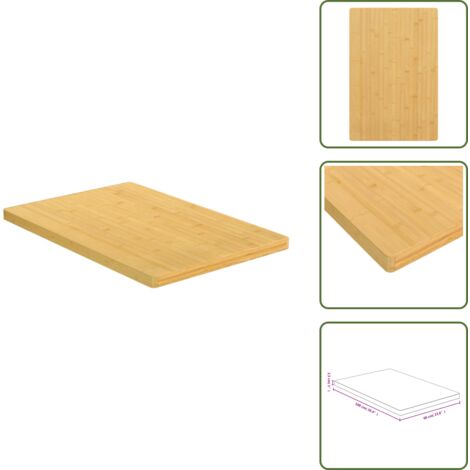 The Living Store Tablero de mesa de bambú 60x100x2,5 cm - Mesa de centro