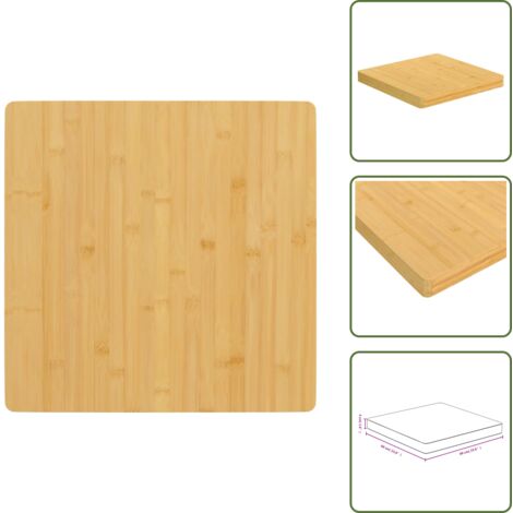 The Living Store Tablero de mesa de bambú 60x60x4 cm - Mesa de centro