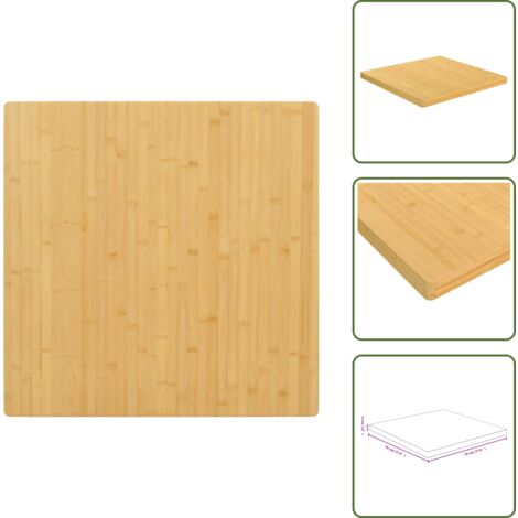 The Living Store Tablero de mesa de bambú 70x70x4 cm - Mesa de centro