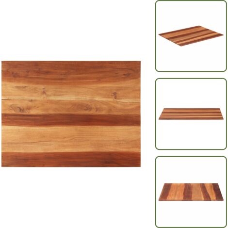 The Living Store Tablero de mesa madera maciza de acacia 15-16 mm 70x90 cm - Mesa de madera