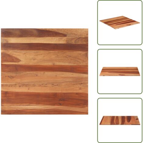 The Living Store Tablero de mesa madera maciza de acacia 15-16 mm 80x80 cm - Mesa de acacia
