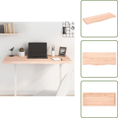 The Living Store Tablero de mesa madera maciza roble sin tratar 100x40x(2-4) cm - Tabla de madera