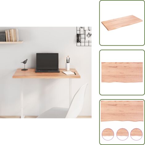 The Living Store Tablero de mesa madera roble tratada marrón claro 80x40x2 cm - Madera de roble