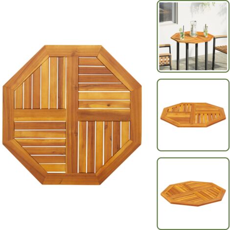 The Living Store Tablero de mesa octogonal madera maciza de acacia 70x70x2 cm - Mesa de madera