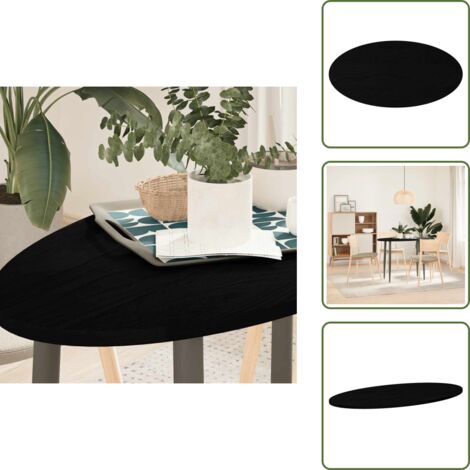 The Living Store Tablero de mesa ovalado madera maciza de roble 100x50x2 cm - Mesa de café