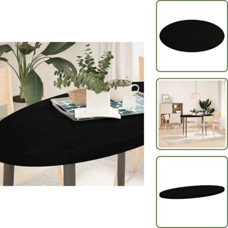 The Living Store Tablero de mesa ovalado madera maciza de roble 120x60x4 cm - Mesa de roble