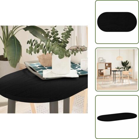 The Living Store Tablero de mesa ovalado madera maciza de roble 80x40x2 cm - Mesa de café