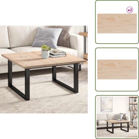 The Living Store Tablero de mesa rectangular 2 uds madera de pino 90x45x2,5 cm - Mesa de madera
