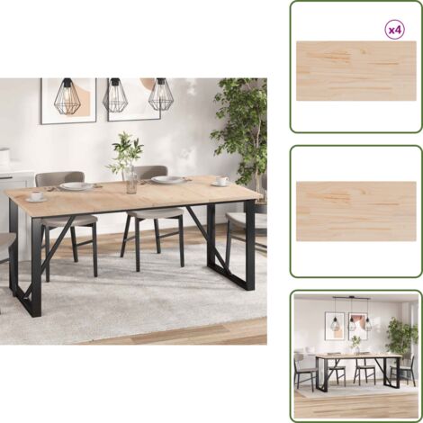 The Living Store Tablero de mesa rectangular 4 uds madera de pino 90x45x2,5 cm - Madera de pino
