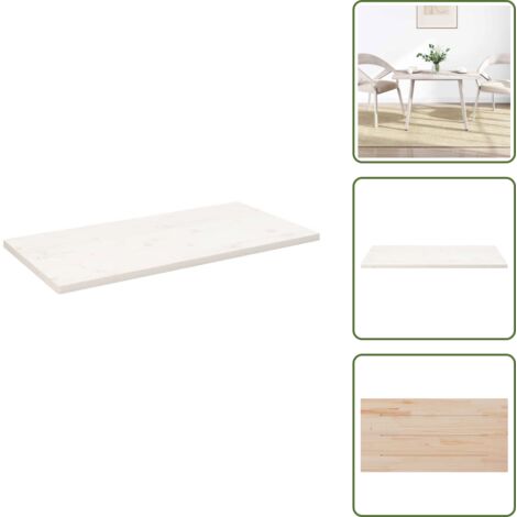 The Living Store Tablero de mesa rectangular madera de pino blanco 110x60x2,5 cm - Mesa de centro