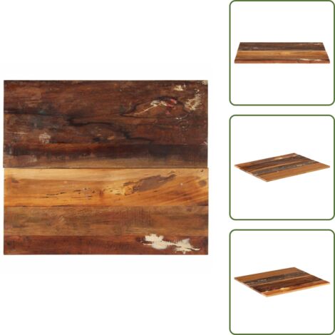 The Living Store Tablero de mesa rectangular madera maciza 60x70 cm 15-16 mm - Mesa de centro