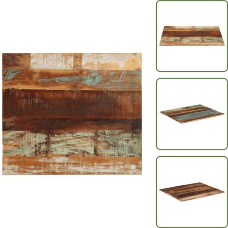 The Living Store Tablero de mesa rectangular madera maciza 70x80 cm 15-16 mm - Mesa de centro