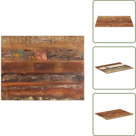 The Living Store Tablero de mesa rectangular madera maciza 70x90 cm 15-16 mm - Mesa de centro
