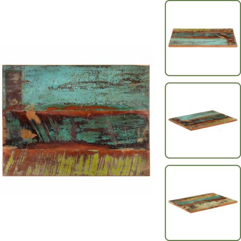 The Living Store Tablero de mesa rectangular madera maciza 80x80 cm 25-27 mm - Mesa de centro
